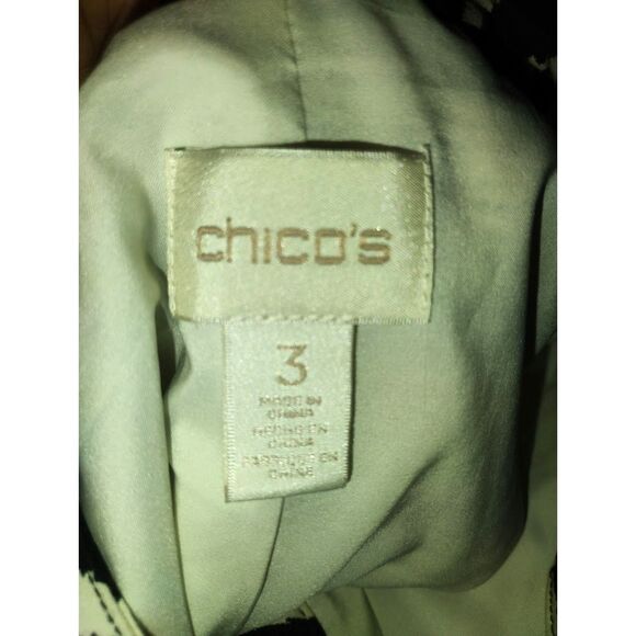 Chicos 3/XL Jacket White Black Lined Zebra Print Cotton Linen Mob Wife - Picture 2 of 6